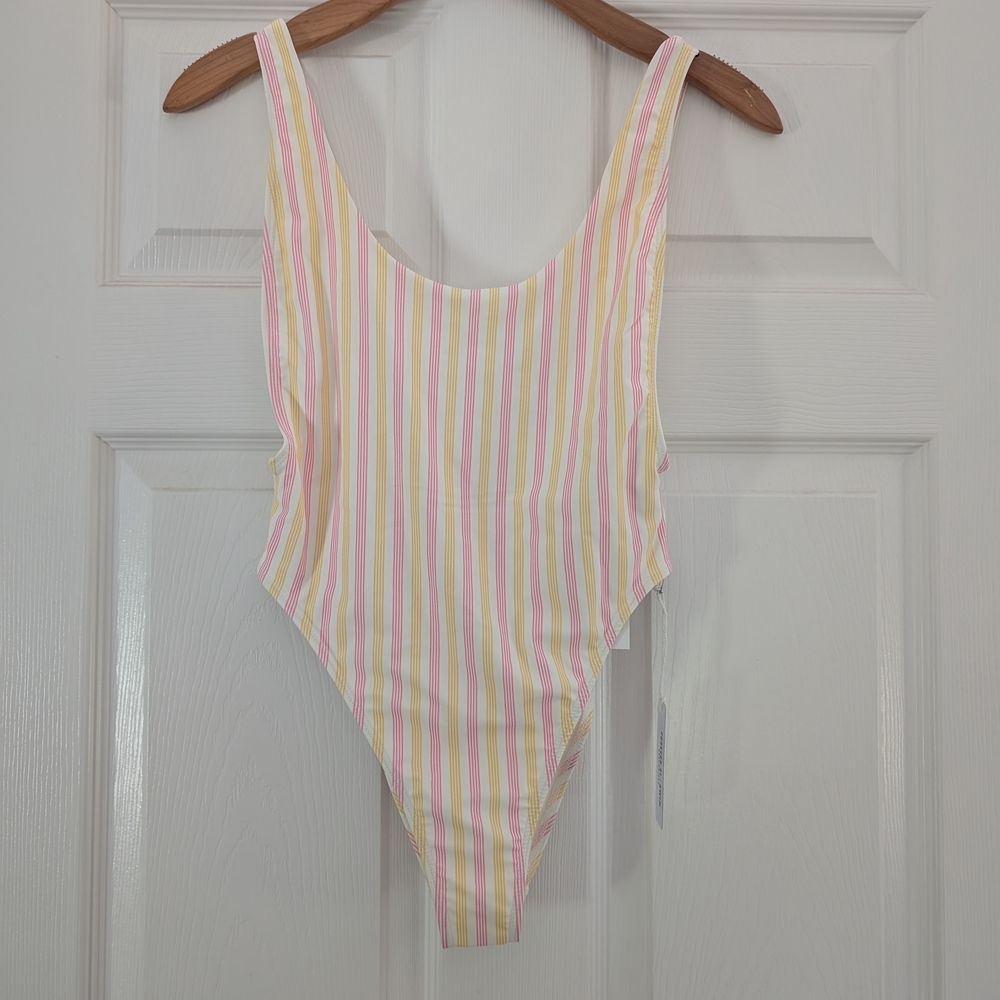 Nwt Forever 21 Pastel Striped Swimsuit